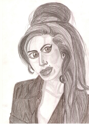 Cartoon: amy winehouse (medium) by paintcolor tagged legend,star,rock,singer,winehouse,amy