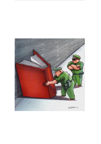 Cartoon: Durchsuchung (medium) by Mehmet Karaman tagged polizei,durchsuchung,buch