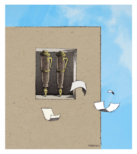 Cartoon: füllfeder (medium) by Mehmet Karaman tagged die,füllfeder