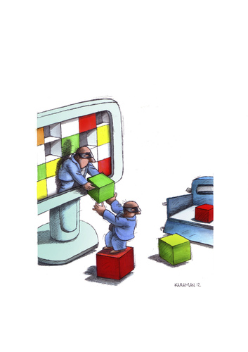 Cartoon: Internet-Gauner (medium) by Mehmet Karaman tagged internet,computer,raub,digital