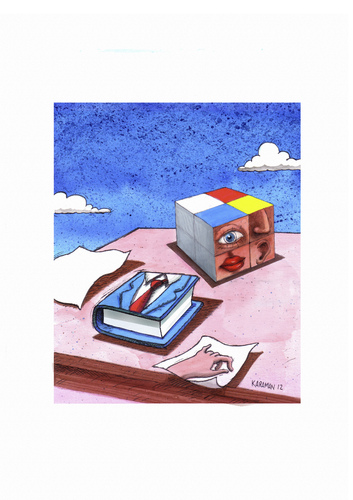 Cartoon: Schreibkunst (medium) by Mehmet Karaman tagged literatur