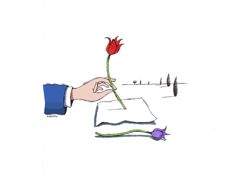 Cartoon: Tulpen (medium) by Mehmet Karaman tagged tulpen