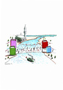 Cartoon: Bosporus-Brücke (small) by Mehmet Karaman tagged brücke,literatur,istanbul