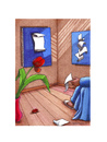 Cartoon: das schneeweiße Blatt (small) by Mehmet Karaman tagged blatt,papier,rote,tulpe