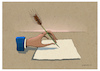 Cartoon: Literatur (small) by Mehmet Karaman tagged schreiben,hand