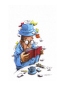 Cartoon: Notizzettel (small) by Mehmet Karaman tagged literatur lesen notizzettel