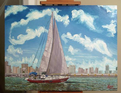 Cartoon: Adail sailboat (medium) by Airton Nascimento tagged sailboast