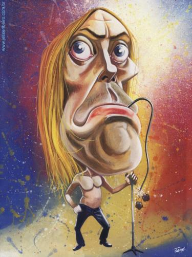 Cartoon: Iggy Pop (medium) by Jesse Ribeiro tagged music,people,rock,iggy,pop,caricature,illustration