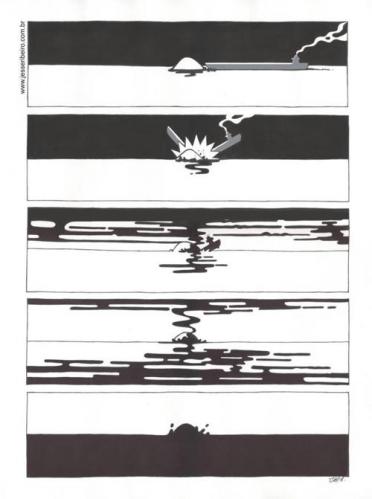 Cartoon: Shipwreck (medium) by Jesse Ribeiro tagged shipwreck,ship,sea,oil,strip,comic,island