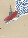 Cartoon: Aircraft carrier (small) by Jesse Ribeiro tagged war peace aircraft carrier ship desert sea death invasion