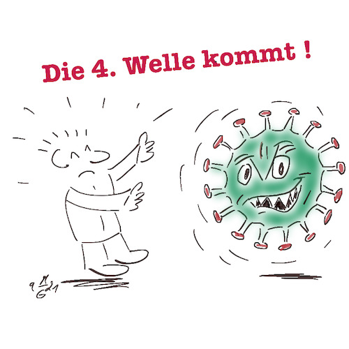 Cartoon: 4. Welle rollt (medium) by legriffeur tagged corona,impfen,impfungen,viertewelle,gesundheit,gesundheitsamt,impfzentren,coronavirus,pandemie,incidenzzahlen