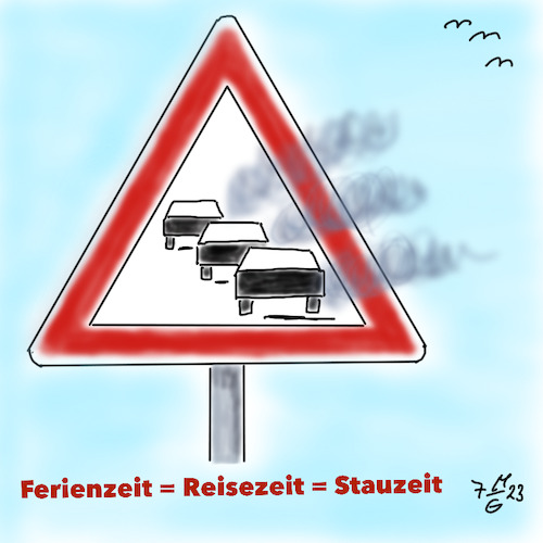 Cartoon: Ab in den Urlaubsstau (medium) by legriffeur tagged auto,autofahren,reisen,urlaub,urlaubsreise,deutschland,urlaubsfahrt,abindenurlaub,autobahn,stau,staugefahr,klima,umwelt