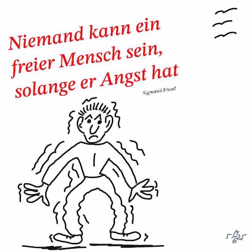 Cartoon: Angst (medium) by legriffeur tagged angst,frei,freiheit,freud,siegmundfreud