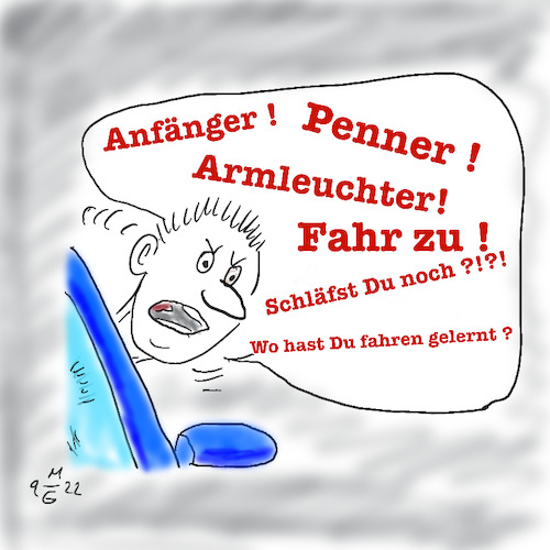 Cartoon: Autofahren macht Spass (medium) by legriffeur tagged auto,autofahren,automobile,verkehr,straßenverkehr,stress,stau,vollestrassen,hektik,innenstädte,parken,parksituationen