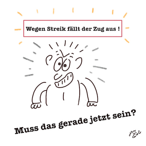 Cartoon: Bahnstreik (medium) by legriffeur tagged bahn,streik,warnstreik,deutschebahn