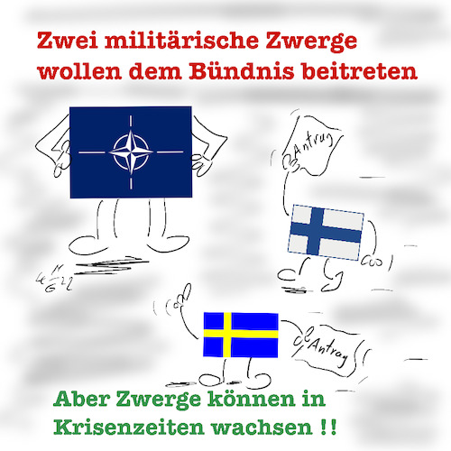 Cartoon: Beitrittsabsichten (medium) by legriffeur tagged legriffeur61,cartoon,cartoons,cartoonsforpeace,nato,verteidigung,schweden,finnland,ukrainekonflikt,ukrainekrieg,russland,aussenpolitik,deutschland,bündnis,bündnisse,krieg,war,guerre