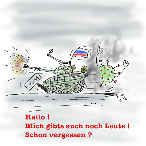 Cartoon: Denkt noch jemand an das Virus? (medium) by legriffeur tagged corona,coronavirus,car,cartoons,legriffeur61,ukrainekonflikt,ukrainekrieg