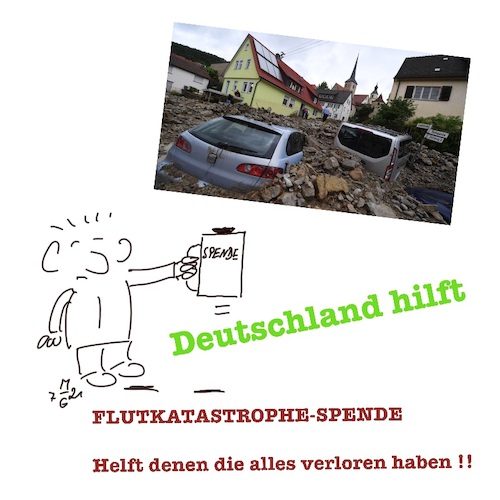 Cartoon: Deutschland hilft (medium) by legriffeur tagged klima,umwelt,flutkatastrophe,flutwelle,spenden,deutschland,solidarität
