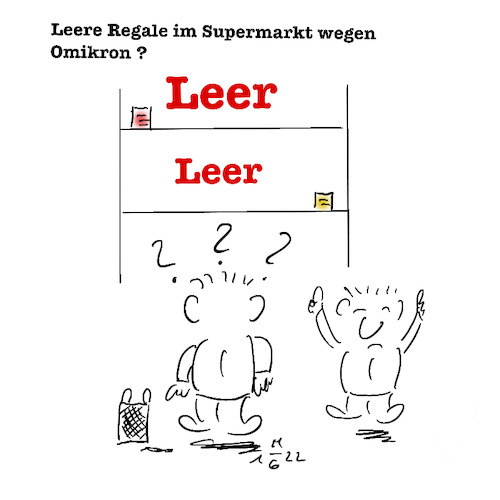 Cartoon: Drohen leere Regale? (medium) by legriffeur tagged logistikbranche,logistik,corona,coronavirus,legriffeur61,omikron,pandemie,deutschland,supermärkte,einzelhandel