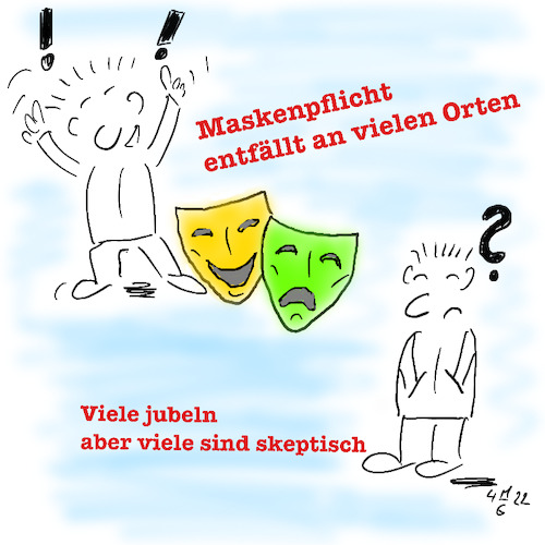 Cartoon: Ende Maskenpflicht (medium) by legriffeur tagged corona,coronavirus,masken,maskenpflicht,bund,länder,deutschland,innenpolitik,gesundheitsminister,gesundheitswesen,gesundheit,endemaskenpflicht,freiheitstagstuttgart,freiheitstagdeutschland