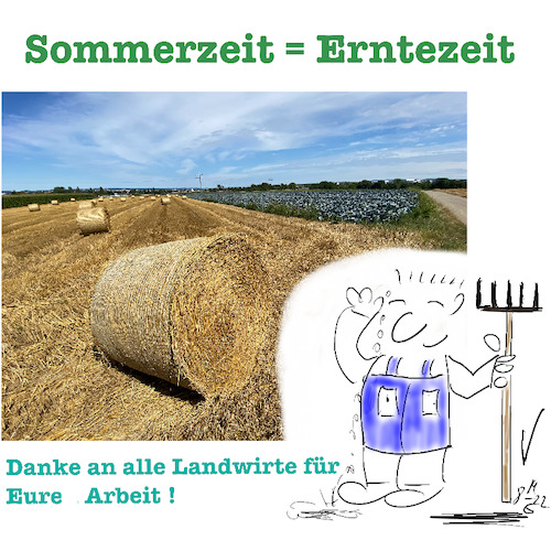 Cartoon: Erntezeit (medium) by legriffeur tagged landwirt,landwirtschaft,bauer,bauern,deutschland,ökologie,gesundheit,filder,filderstadt,filderebene,getreide,obst,gemüse