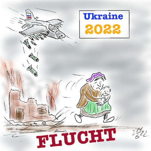 Cartoon: Flucht aus der Heimat (medium) by legriffeur tagged kriegt,war,guerre,legriffeur61,cartoon,cartoons,ukraine,ukrainekonflikt,ukrainekrieg,russland,putin,flüchtlinge,europa,nato,verteidigung,menschen,welt