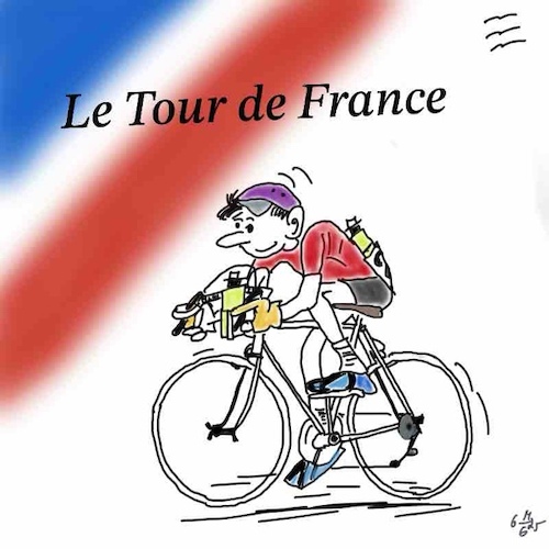Cartoon: Le Tour de France (medium) by legriffeur tagged sport,rad,radfahren,frankreich,radsport,radrennen