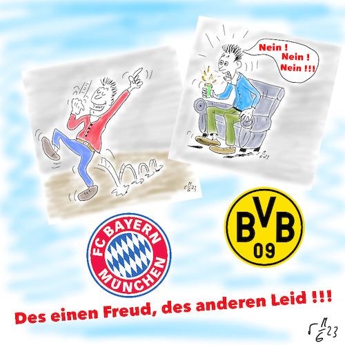 Cartoon: Mia san mia (medium) by legriffeur tagged fußball,bundesliga,fußballbundesliga,fcbayernmünchen,bvb,borussiadortmund,fußballmeister,deutscherfussballmeister,mia