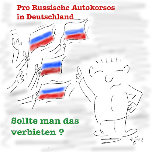 Cartoon: Pro Russland Demos (medium) by legriffeur tagged ukraine,ukrainekonflikt,ukrainekrise,ukrainekrieg,deutschland,russland,demos,autokorsos,innenpolitik,legriffeur61,cartoon,cartoons,cartoonsforpeace,putin