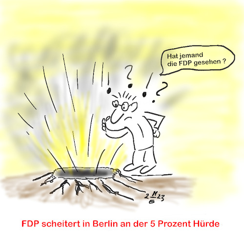 Cartoon: Schlappe für die FDP in Berlin (medium) by legriffeur tagged fdp,deutschland,wahlen,landesparlament,berlin,landesparlamentberlin,fünfprozentmarke,innenpolitik,wähler,wählerinnen,bundesregierung,wahlschlappe