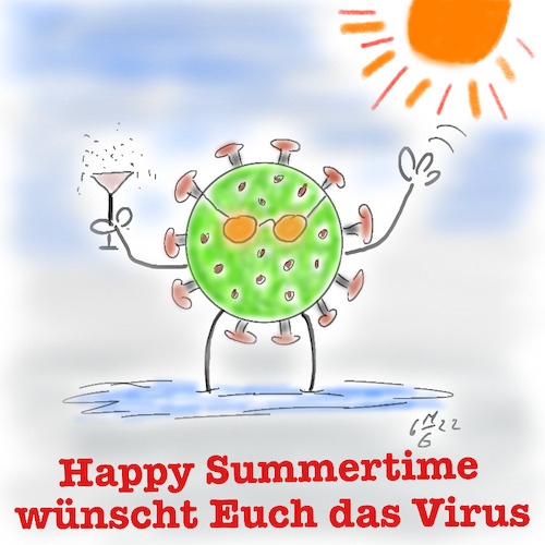 Cartoon: Summertime (medium) by legriffeur tagged virus,corona,coronavirus,sommer,sommerzeit,ferien,freizeit,deutschland,gesund,gesundheit,gesundheitswesen,europa