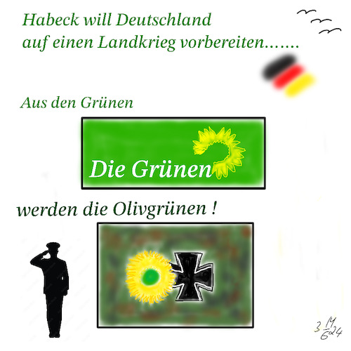 Cartoon: Unbequeme Wahrheit (medium) by legriffeur tagged deutschland,europa,habeck,bundeswirtschaftsminister,diegrünen,verteidigung,bundeswehr,krieg,war,landesverteidigung,heimatschutz,unserland,nato,bündnisverteidigung