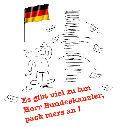 Cartoon: Viel Arbeit für den Bundeskanzle (medium) by legriffeur tagged bundestagswahl,bundeskanzler,innenpolitik,legriffeur61,olafscholz,scholzbundeskanzler,regierung,bundesregierung,berlin