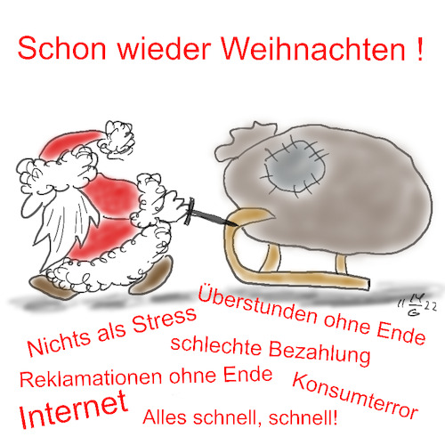 Cartoon: Weihnachtsmann im Stress (medium) by legriffeur tagged weihnachten,weihnachtsmann,christmas,noel,weihnachtsstress,weihnachtsgeschenke,allejahrewieder,ohdufroehliche,nikolaus,nikolausimstress