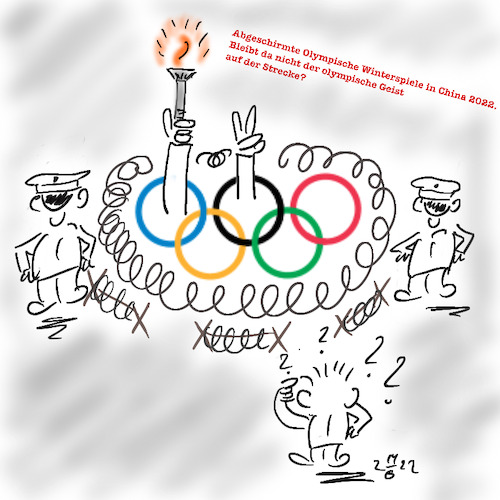 Cartoon: Winterolympiade2022 (medium) by legriffeur tagged olympia,olypischewinterspiele,legriffeur61,olympia2022,china,peking,winterolympiadeunterverschluss,sport,wintersport,winter,winterspiele