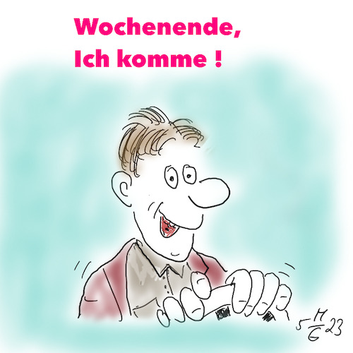 Cartoon: Wochenende (medium) by legriffeur tagged wochenende,freizeit,arbeitswoche,arbeitszeit,wochenendeinsicht,daswochenendeistda