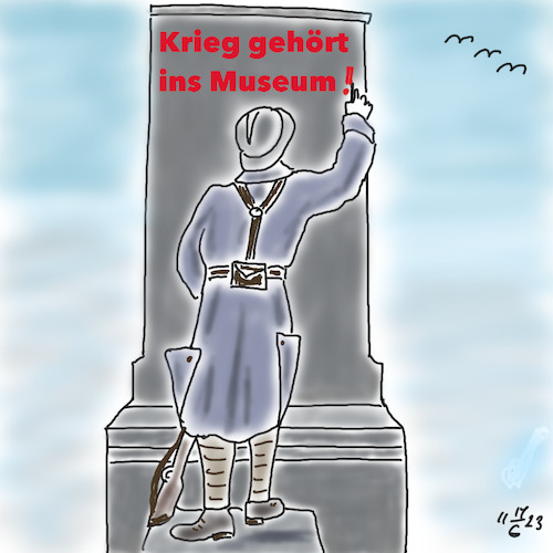 Cartoon: Wohin mit Krieg ? (medium) by legriffeur tagged krieg,museum,kriegsmuseum,war,guerre,niewiederkrieg,gewalt,welt,weltlage,kriege,kriegeaufderwelt