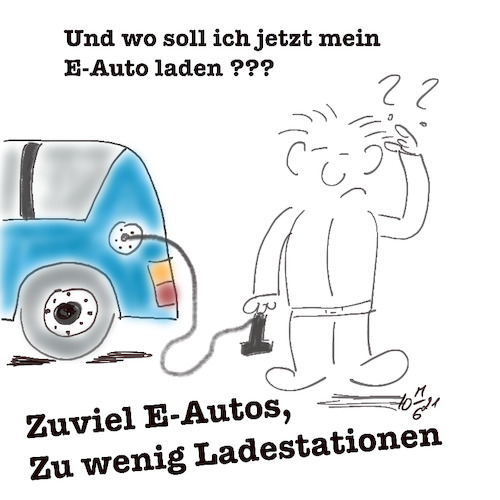 Cartoon: Zu wenig E-Ladestationen (medium) by legriffeur tagged mobility,klima,klimaschutz,eautos,emobility,wallboxen,ladestationen,umwelt,umweltschutz