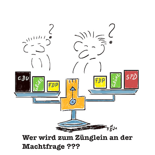 Cartoon: Zünglein an der Machtwaage (medium) by legriffeur tagged bundestag,bundestagswahl,waage,machtfrage,koalition,koalitionsfrage,legriffeur61,politik,innenpolitik,wahlen,deutschland