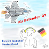 Cartoon: Air Defender Luftübung (small) by legriffeur tagged luftwaffe,übung,luftübung,airdefender,airdefenderübung,deutschland,nato,natoübung,lärm,fluglärm,flugzeuge,kampfflugzeuge,bundeswehr,bundesluftwaffe