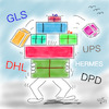 Cartoon: Endspurt (small) by legriffeur tagged weihnachten,pakete,paketzusteller,paketdienste,dhl,gls,ups,hermes,dpd,paketezuweihnachten,weihnachtspost,geschenke,geschenkezuweihnachten