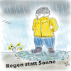 Cartoon: Ist der Sommer schon vorbei ? (small) by legriffeur tagged sommer,wärme,hitze,regen,wetter,regenwetter,deutschland,klima,klimawandel,regenkleidung,nässe,nässeschutz,wetterschutz,gummistiefel