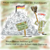 Cartoon: Neuer Generalinspekteur (small) by legriffeur tagged general,verteidigungsminister,verteidigung,bundeswehr,bundesregierung,generalinspekteur,bündnis,nato,deutschland,verteidigungsfähigkeit,militär,territorialesführungskommando