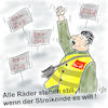 Cartoon: Super-Streiktag (small) by legriffeur tagged streik,streiktag,gewerkschaft,gewekschaften,deutschland,lohn,löhne,lohnerhöhung,verkehr,bus,bahn,flug,öffentlichernahverkehr,grosserstreiktag,pendler,reisende