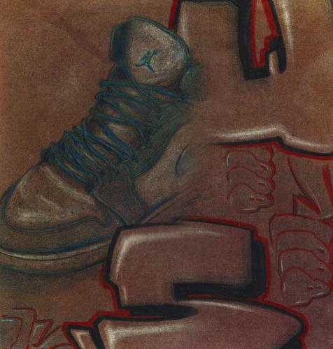 Cartoon: EM JORDAN (medium) by emphis tagged shoe,nike,pigment