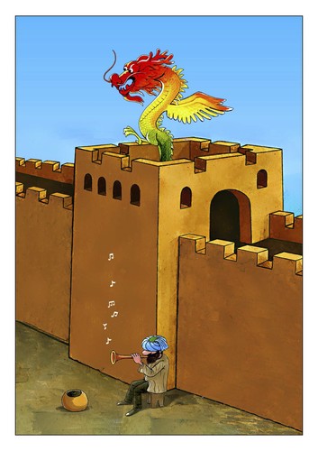 Cartoon: Ajdar China (medium) by Makhmud Eshonkulov tagged ajdar,china