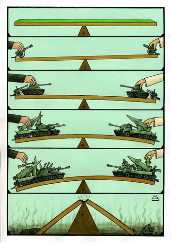 Cartoon: Balance (medium) by Makhmud Eshonkulov tagged balance,war,military
