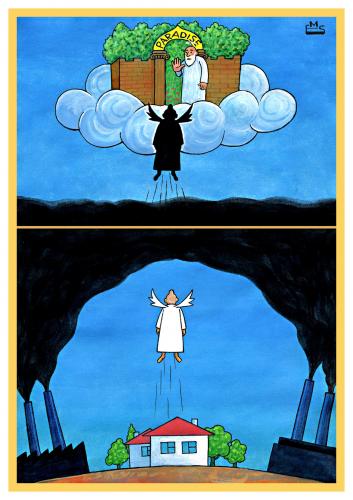 Cartoon: Paradise (medium) by Makhmud Eshonkulov tagged clmate,cange,pollution,paradise