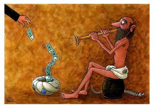 Cartoon: Sehrgar (medium) by Makhmud Eshonkulov tagged money,business,poverty