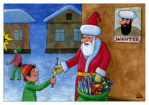 Cartoon: Terror Xmas (medium) by Makhmud Eshonkulov tagged terror,xmas,christmas